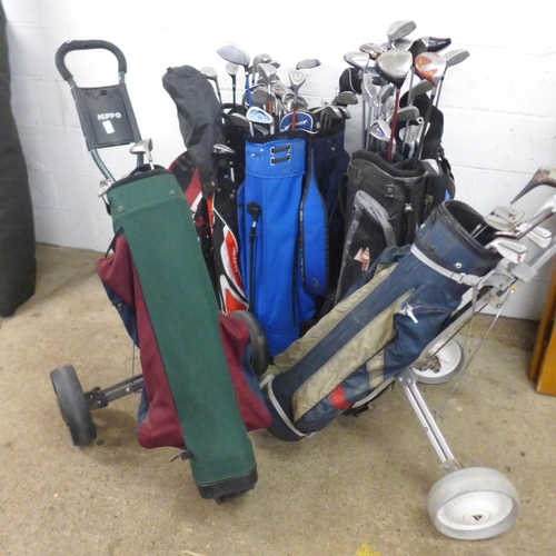 2296 - A selection of golf clubs including Taylor Made, Wilson, Donnay, Howson, Dunlop, Slazenger, Canterbu... 