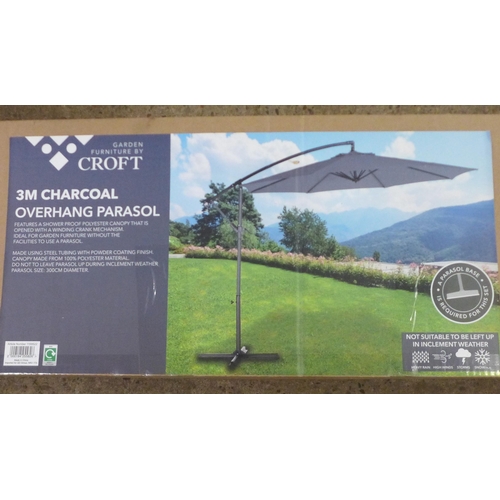 2300 - A Croft 3m overhanging parasol - boxed & sealed