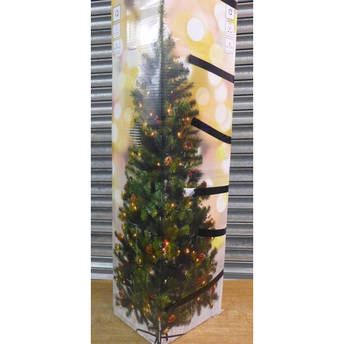 2307 - A 6ft (183cm) luxury pre lit cone and berry Christmas tree