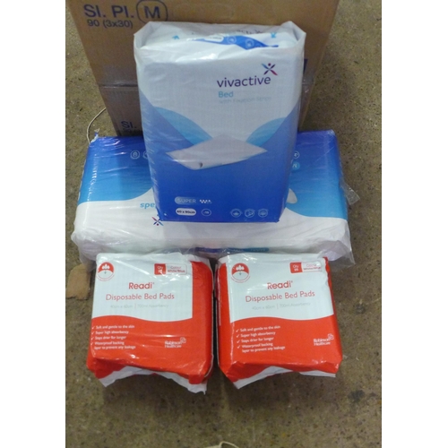 2337 - 16 Packs of incontinence pads and pants including Tena Proskin Slip pants, Vivactive shaped pants an... 