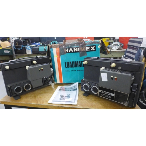 2375 - Two Hanimex Loadmatic 924 dual gauge projectors