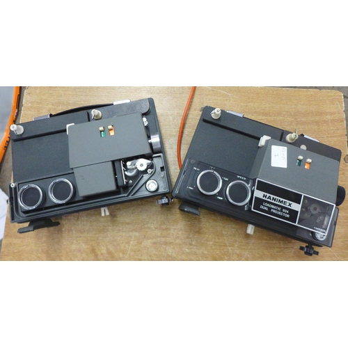 2375 - Two Hanimex Loadmatic 924 dual gauge projectors