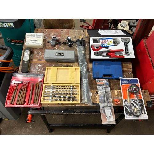 2285 - Kennedy Professional and Superline Pro toolboxes with a quantity of tools including a Draper compres... 