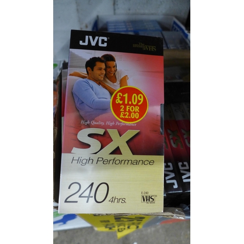 2092 - 2 Boxes of blank VHS tapes including JVC SX high performance VHS tapes, TDK TV 180/240 VHS tapes and... 