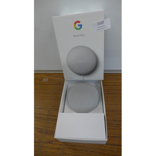 2107 - A Google 2nd Generation Nest Mini Bluetooth and Wi-fi speaker