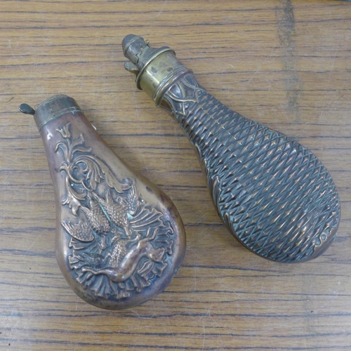 2109 - 2 Copper powder flasks