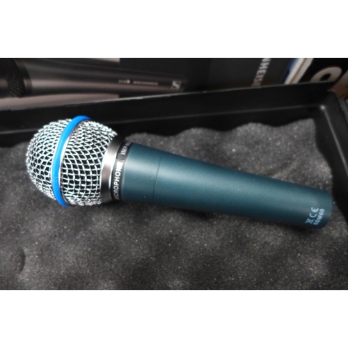 2114 - 3 Microphones; Stagg SBM60 corded, Shure SM58 and Sennheiser E845