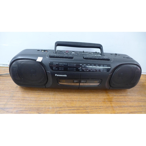 2124 - An I-on Profile LP turntable and a Panasonic RX-TT530 radio cassette recorder