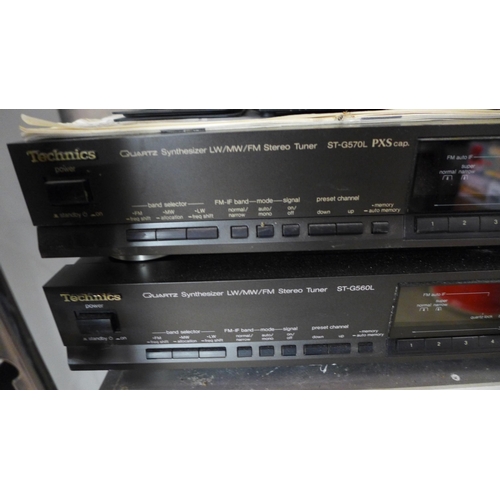 2159 - Stereo equipment including a Technics ST-G570L quartz synthesizer LW/MW/FM stereo tuner, a Technics ... 