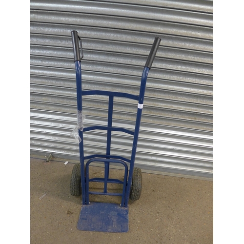 2185 - Two metal sack trollies - one multi-function and one extending bed