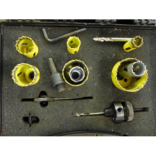 2192 - Two Power Fix spanner sets with a set of hole saws in case