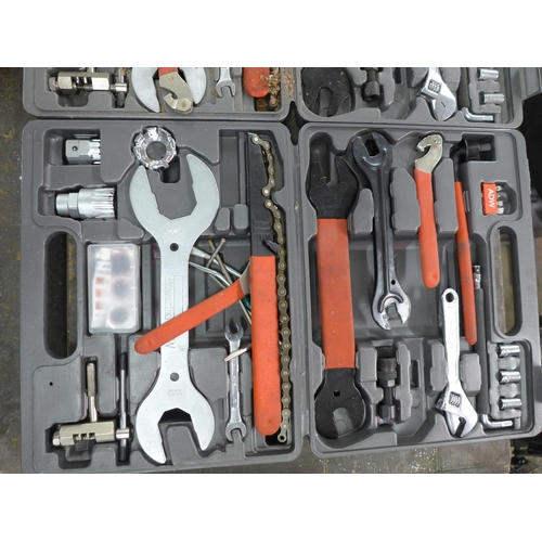 2192 - Two Power Fix spanner sets with a set of hole saws in case