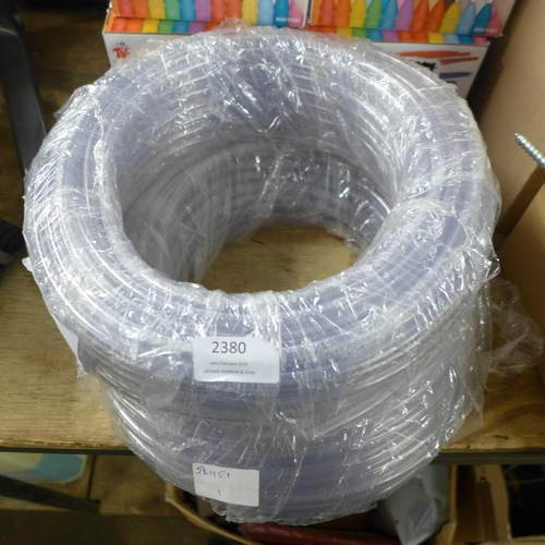 2380 - Two 30m rolls of 9mm bore clear reinforced PVC tube