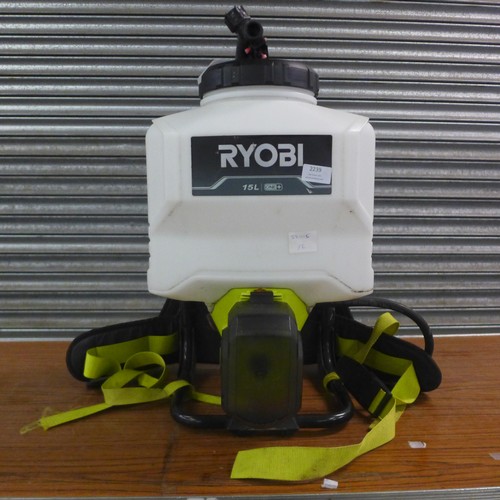 2236 - A Ryobi 15 litre battery powered back pack sprayer