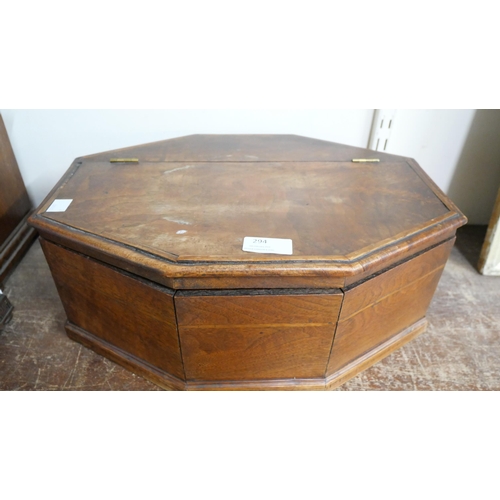 294 - An early 20th Century octagonal walnut jewellery box