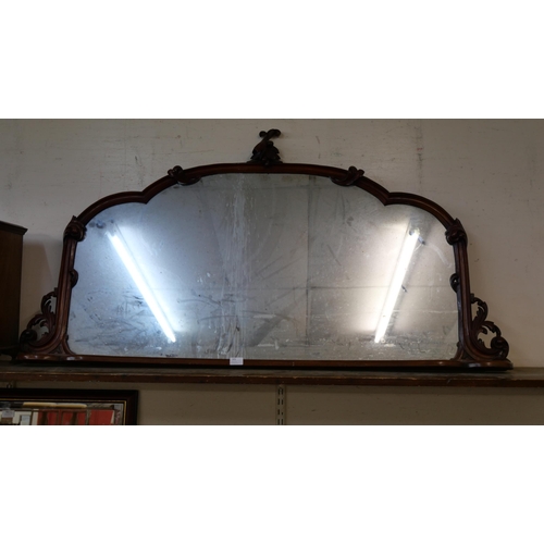 305 - A Victorian carved mahogany overmantle mirror