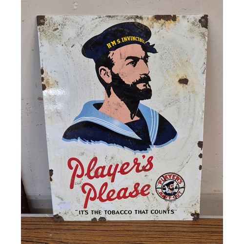 321A - An enamelled metal Player's advertising sign