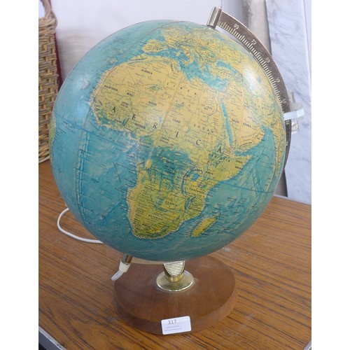 317 - A desk top terrestrial globe