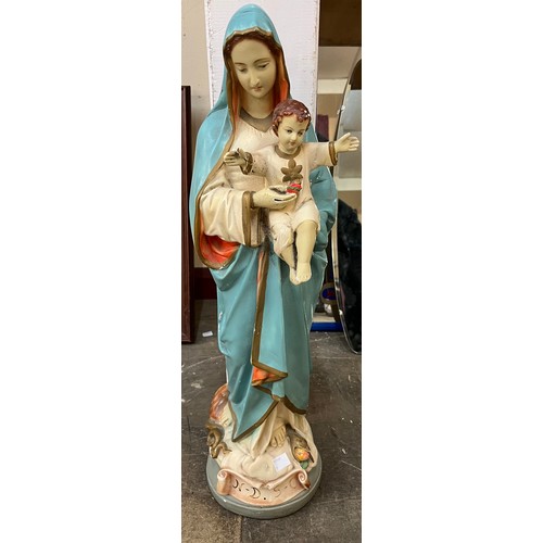 303 - An ecclesiastical plaster figure of Mary and Baby Jesus