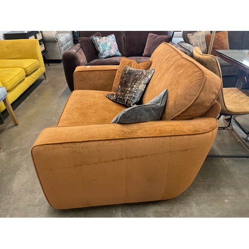 1302 - A Celeste turmeric velvet love seat RRP £1139