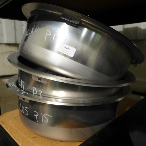 3144 - Three Installation Round Stainless Steel Sinks (450mm) - model no.:- 1008987, original RRP £25 inc. ... 