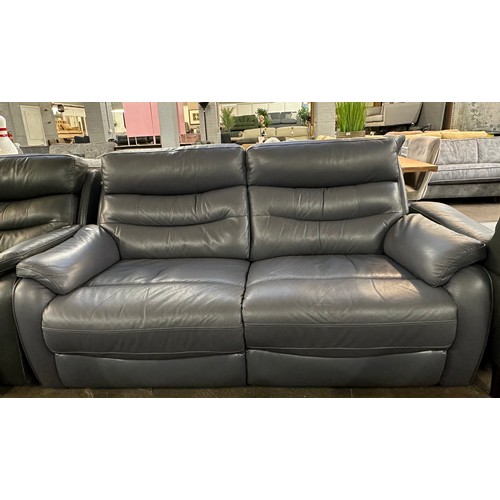 1346 - Ava Leather 2.5 Seater Storm Grey, original RRP £983.33 + VAT (4195-18) - missing powerpack * This l... 