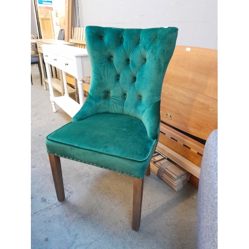 1358 - A Green Velvet Side Chair