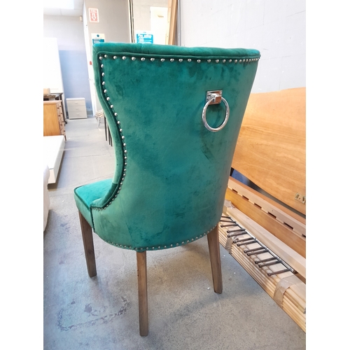 1358 - A Green Velvet Side Chair