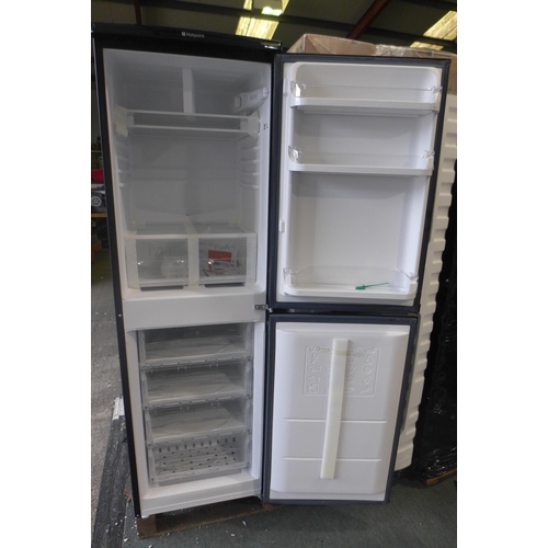 3370 - Hotpoint black first edition 50/50 split freestanding fridge freezer - model HBD5517BUK (AP.FF.HTP.0... 