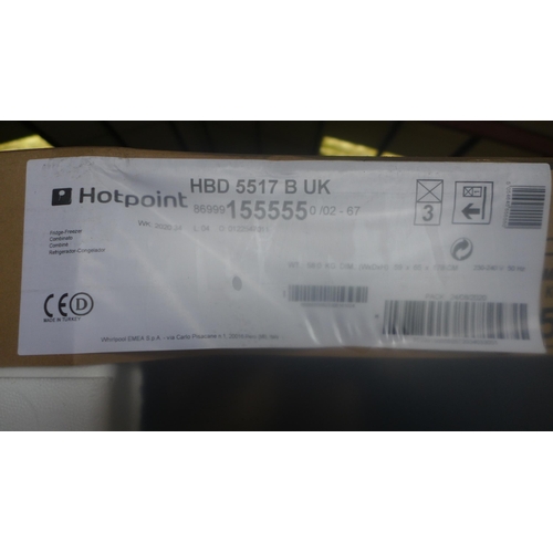 3370 - Hotpoint black first edition 50/50 split freestanding fridge freezer - model HBD5517BUK (AP.FF.HTP.0... 