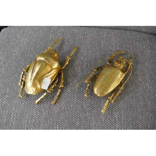 1382 - Two gold ornamental beetles