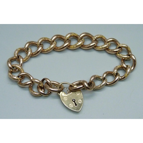 1004 - A 9ct rose gold bracelet, 23.7g