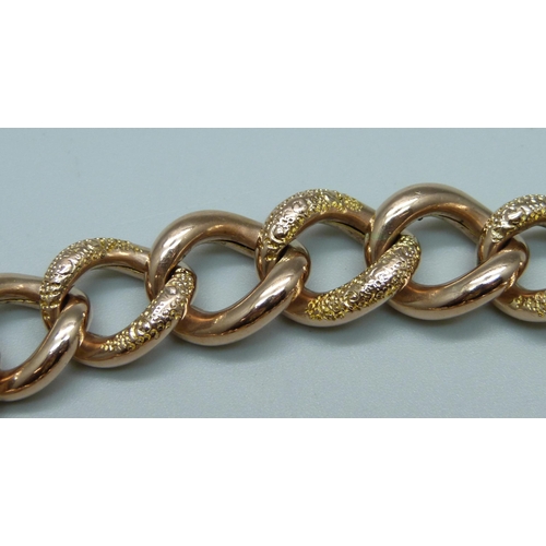 1004 - A 9ct rose gold bracelet, 23.7g