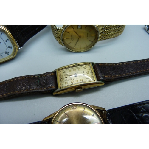 1053 - Four vintage gentleman's wristwatches and a lady's Seiko Coutura wristwatch