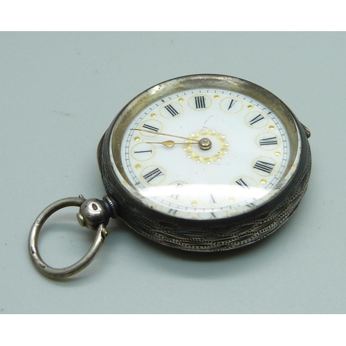 1077 - A 935 silver fob watch