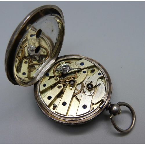 1077 - A 935 silver fob watch