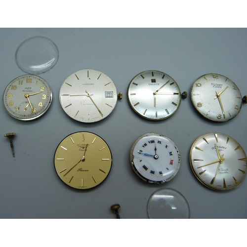 1079 - A collection of watch movements including Garrard