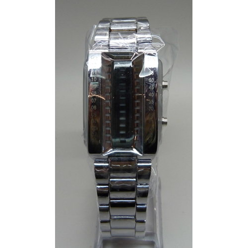 1088 - A Skmei illuminated binary wristwatch, boxed