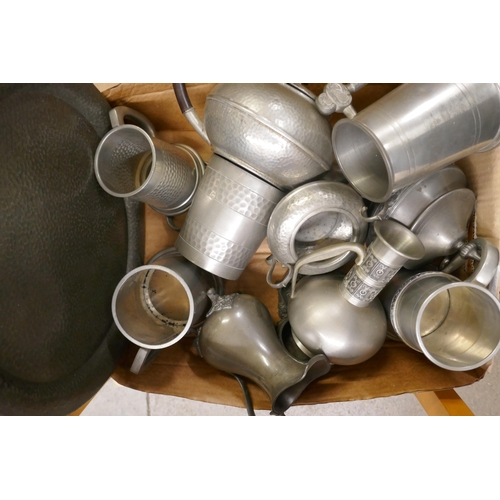 1107 - A collection of pewter including French and Norwegian **PLEASE NOTE THIS LOT IS NOT ELIGIBLE FOR POS... 