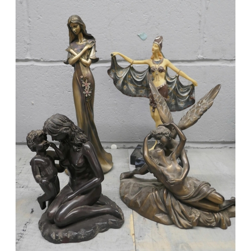 1108 - A collection of four modern figures including Art Deco flapper **PLEASE NOTE THIS LOT IS NOT ELIGIBL... 