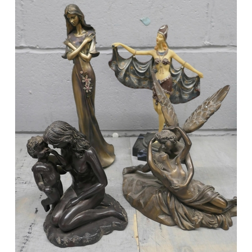 1108 - A collection of four modern figures including Art Deco flapper **PLEASE NOTE THIS LOT IS NOT ELIGIBL... 