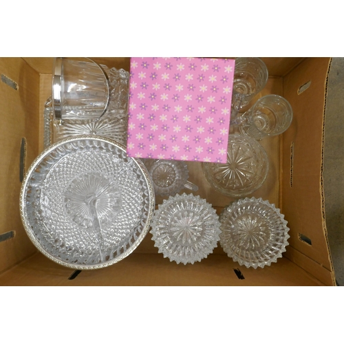 1121 - Three boxes of mixed crystal and glass **PLEASE NOTE THIS LOT IS NOT ELIGIBLE FOR POSTING AND PACKIN... 