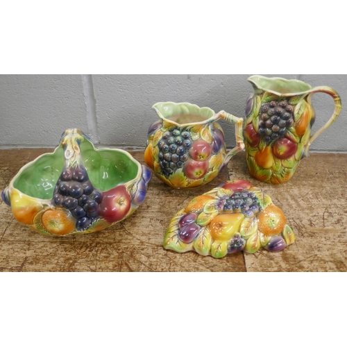 1142 - Four items of Sylvac ware pottery with fruit detail **PLEASE NOTE THIS LOT IS NOT ELIGIBLE FOR POSTI... 