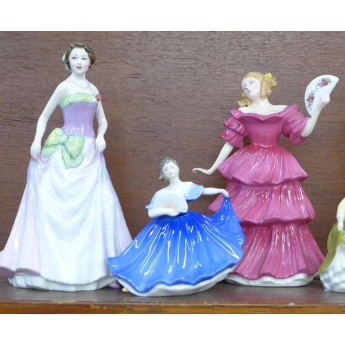 607 - A collection of Royal Doulton figures, Sarah, Jennifer, Patricia, Jessica and three smaller