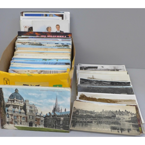 613 - Postcards; a box of postcards, vintage to modern