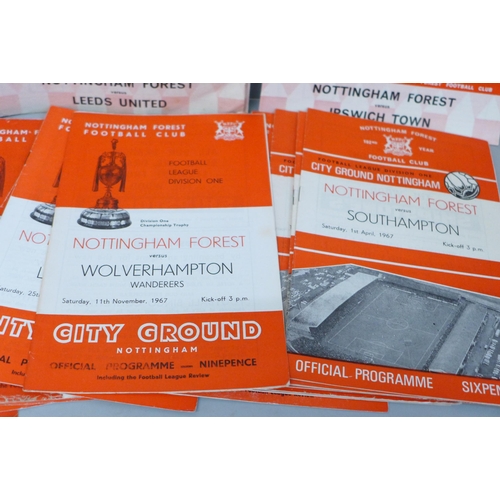 629 - Football programmes; Nottingham Forest home programmes from the 1960s, 70 including Centenary Years ... 