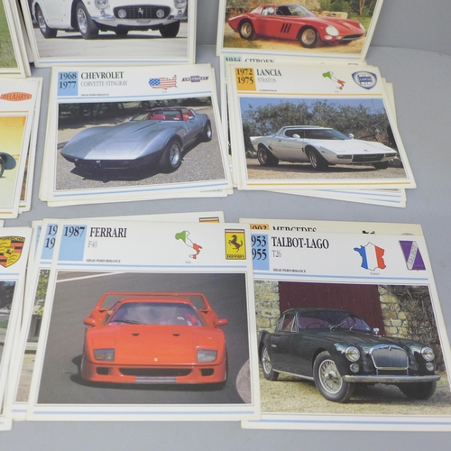 641 - A set of Italian automobile information cards, 1970s