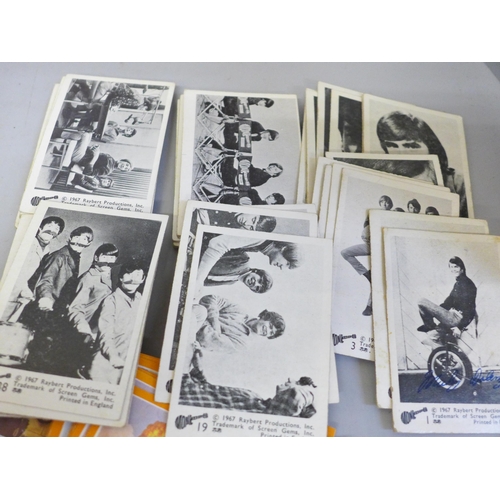 642 - Collectors cards including 1960s The Monkees, complete 1-55, 1960s World War II, complete 1-88, Batt... 
