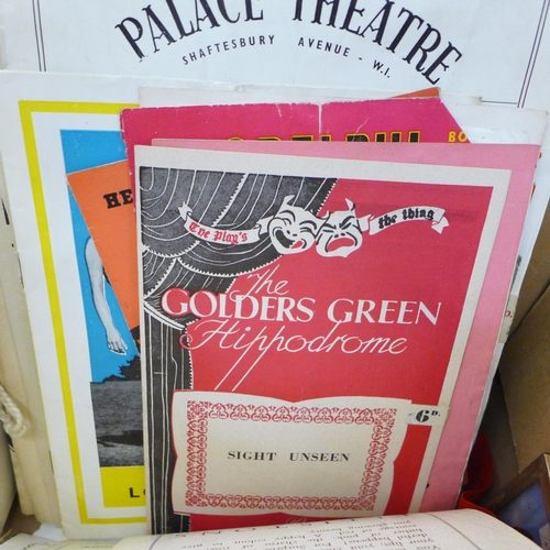 665 - Early to mid 20th Century ephemera including theatre programmes