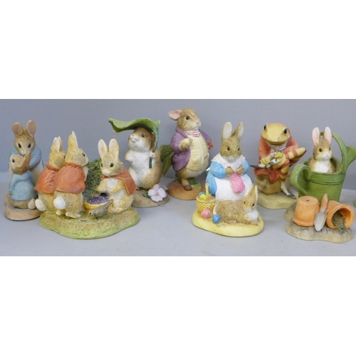 694 - A collection of Border Fine Arts, The World of Beatrix Potter miniature figures and a Beswick Miss M... 